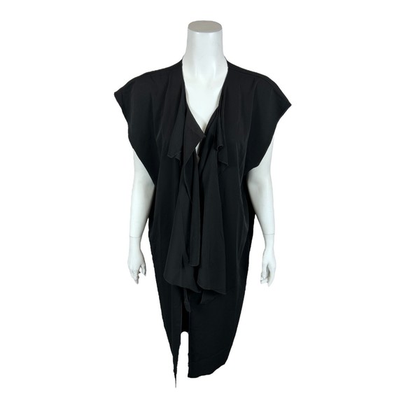 Rubin Singer Studio Women's Crepe Knit Midi Duster Cardigan Black Medium Size - Picture 1 of 2